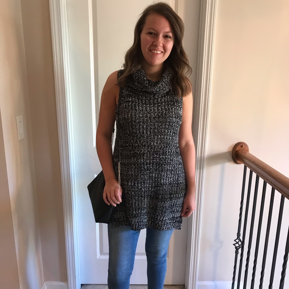 Cowl neck tunic vest